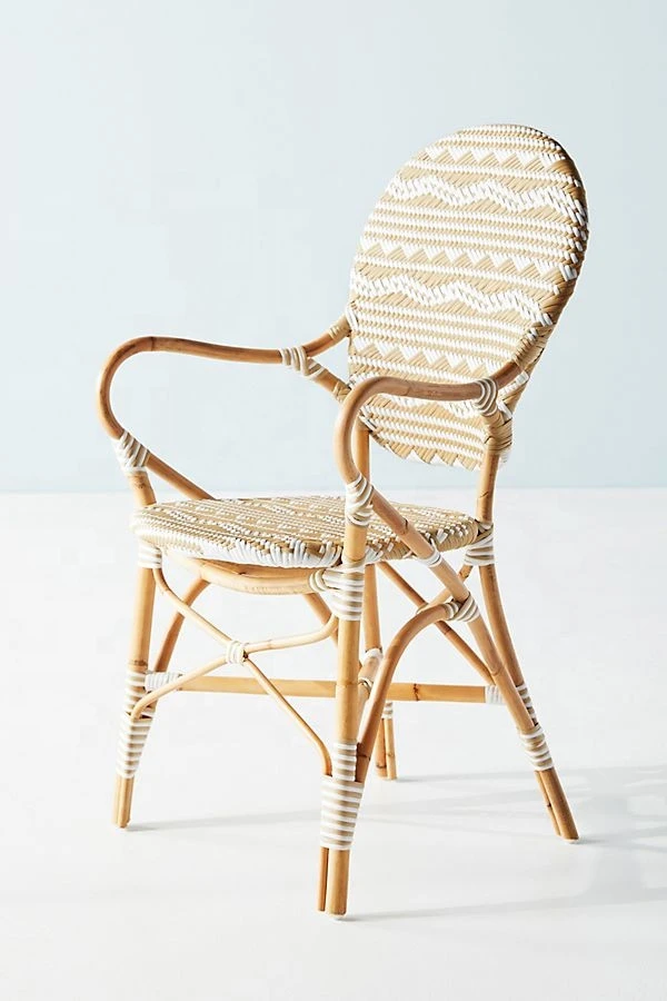 Striped Camel and Black Bistro Factory Price Outdoor Chair