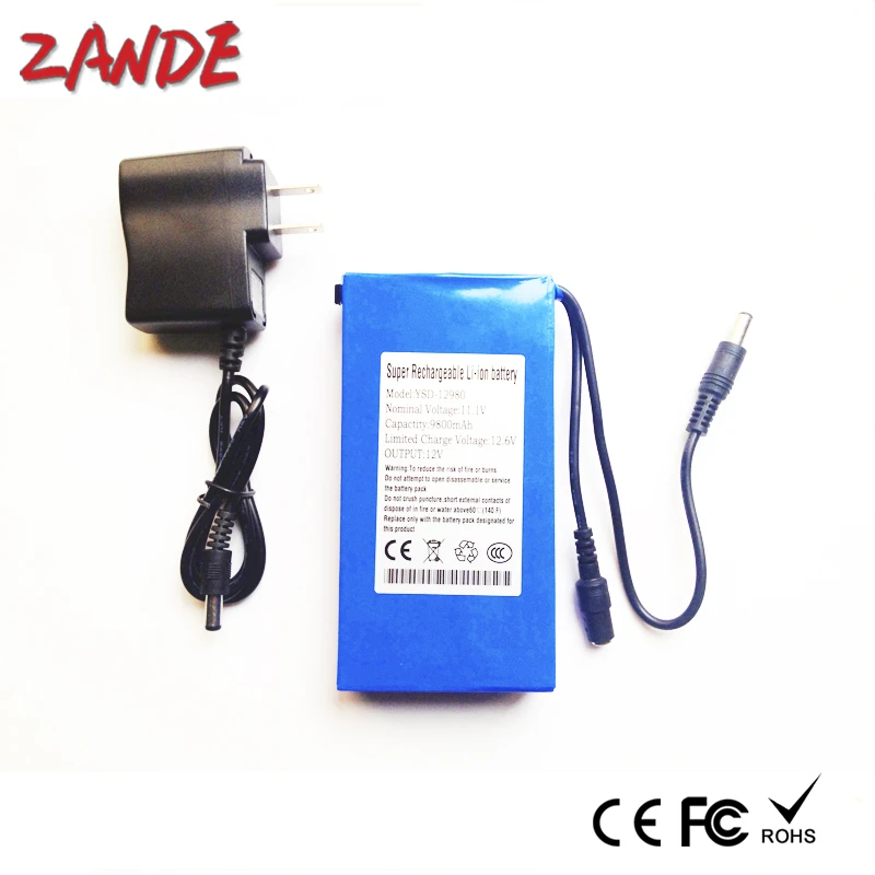 Super DC 12V 9800mAh Polymer Rechargeable li-ion Battery with Large Capacity YSD-12980,Lithium batteries pack