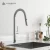 Import SUS304 water mixer faucets black single stand tap stainless steel kitchen faucet with pull down sprayer from China