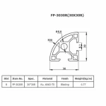 T slot 3030 semicircle aluminum profile 3D anodized aluminum extrusion profile(FP-3030R)