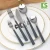 Import tableware guangzhou home goods dinnerware dinner set dining table set wooden handle stainless steel dinnerware sets from China