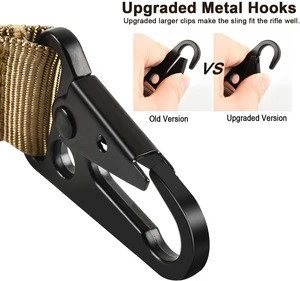 Tactical Adjustable Strap Bungee 2 Two Points Rifle Sling with Length Adjuster for Outdoors Hunting
