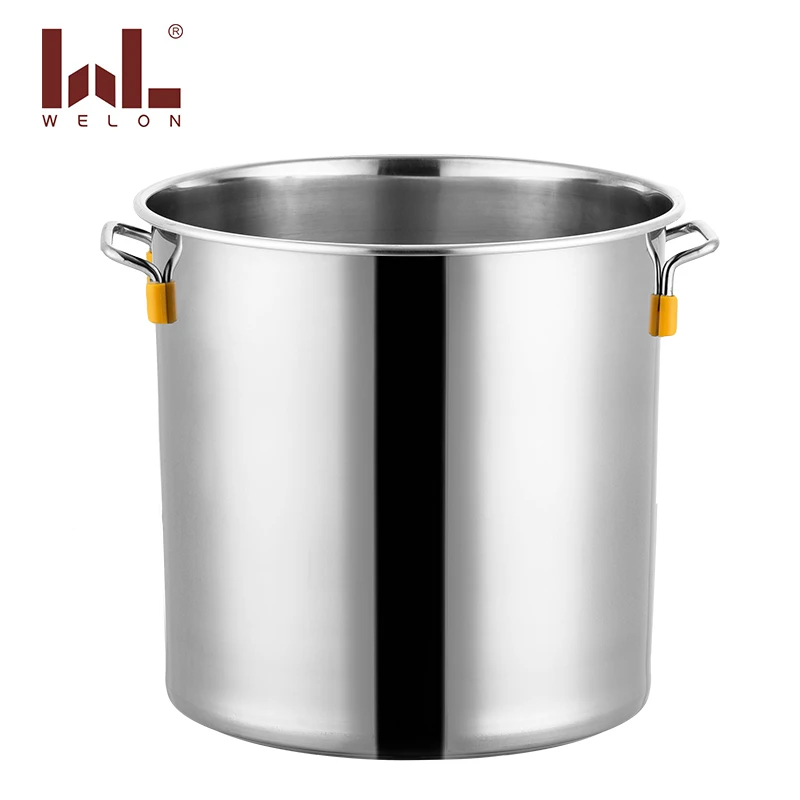 Tall Straight-shaped stainless steel 201 Soup Bucket stock pot with cover deep pot for restaurant cooking