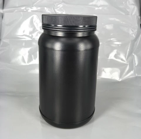 Tamper Proof Black HDPE Foof Grade Protein Powder Plastic Jar