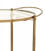 Tea Trolley Kitchen hotel Glass Metal oval champagne color Serving trolley