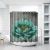 Import Teal Gray Flower Shower Curtain Vintage Floral Lotus Flowers Polyester Fabric Waterproof Shower Curtain with 12 Hooks 72X72inch from China