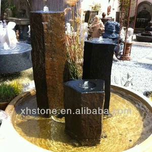 Three basalt stone fountain for landscape