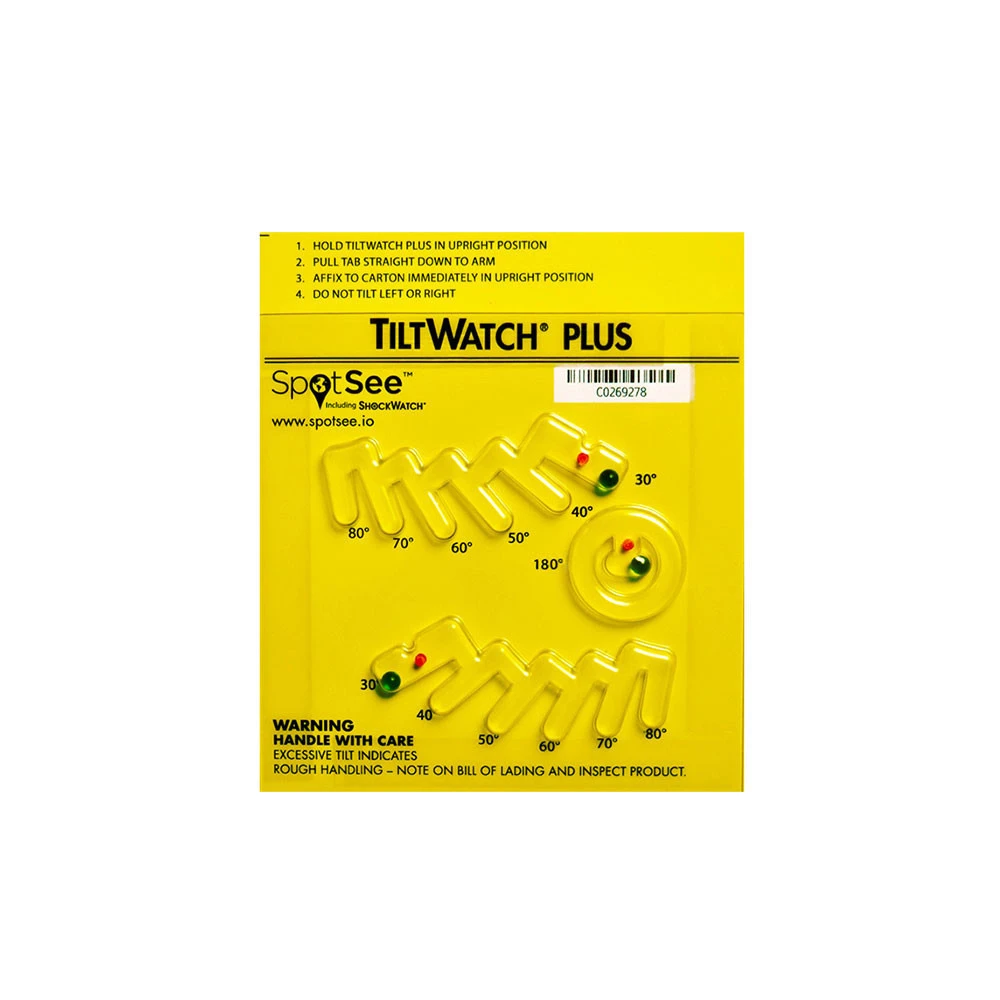 TiltWatch Plus Shipping Mark Labels Multi Angle Tilt Packaging Label Indicators