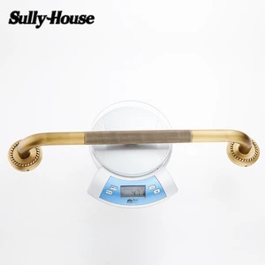 Top high quality decorative brass material brushed bathroom grab bar safety hand bar bathtub handrail