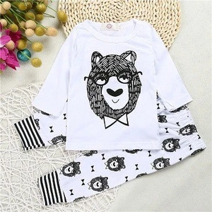 Top Quality Baby Animal Shirts Pants 2pcs Infant Toddlers Clothing Set