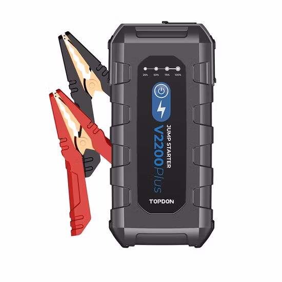 Topdon Factory V2200plus 12V 2200A 16000mAh Portable Smart Waterproof Auto Jumper Start Pack Power Bank 2 in 1 Car Battery Tester Jump Starter Battery Booster
