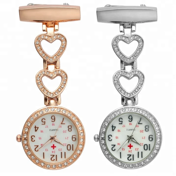 Topearl Jewelry Latest Design Quartz Pin Brooch Fashion Nurse Chain Pocket Watch