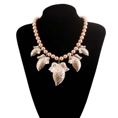 Topvesko Online Sale Large IVY Leaf Pearl Necklace