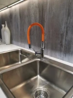 Traditional Polished Kitchen Tap Single Handle Zinc Triflow Kitchen Faucets