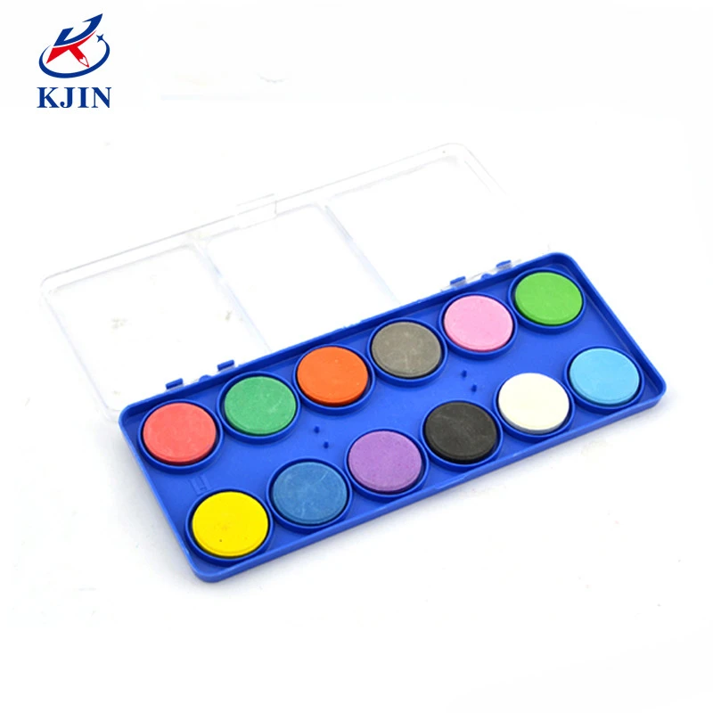 transparent box packing solid 12colors drawing dry paint