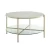Import Two Tier Glass and Marble Coffee Table Living Room Coffee Table Aluminum Glass Shelf & White Marble Top from India