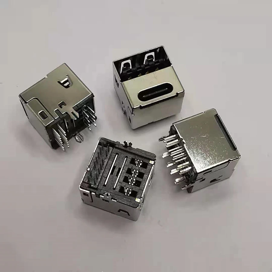 Type C female connector 14PIN and USB2.0  single side 2-in-1 connector USB+ Type C