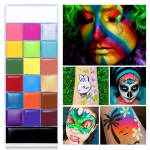 UCANBE 20 Colors Face Body Painting Oil Safe Kids Flash Tattoo Painting Art Halloween Party Makeup Fancy Dress Beauty Palette