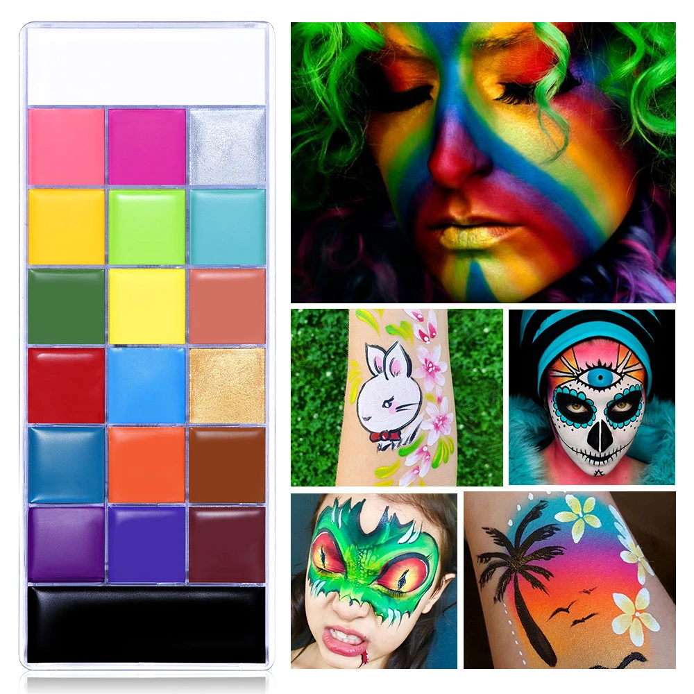 20 Colors Face Painting - Face Body Paint Palette Kit For Adult