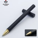 Unique Roller Pen Matt Black Handmade  Brass Copper Gel Pen with Pen Bag Gift Office School Stationery Supplies