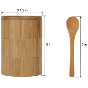Unique space-saving durable design lock fresh spoon wooden spice box