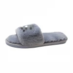 US hot wholesale winter womens luxury indoor house bedroom faux fur fluffy furry designer ladies plush ny slippers for women