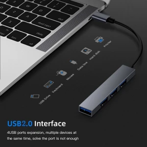 USB C HUB 4 Port Type C to USB 2.0 Splitter Converter OTG Adapter Cable for Macbook Pro iMac PC Laptop Notebook Accessories