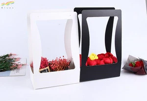 Valentine&#039;s day portable packaging paper flower box gift box cake box square wholesale