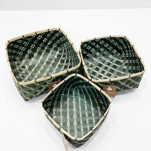Vietnam Eco-friendly Handwoven Bamboo storage basket Set of 3 pieces novelty pattern wicker basket