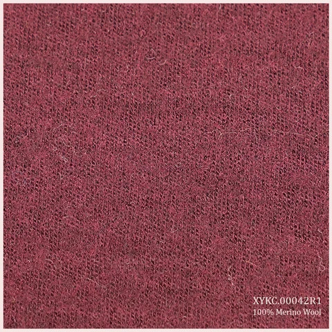 Warm Merino Wool Interlock Flannel Knit Fabric100%Wool Knitted Garment Fabric Suitable For Dress Pants Suit