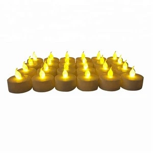 Warm White Flickering Battery Powered Flameless LED Tea Light Candles