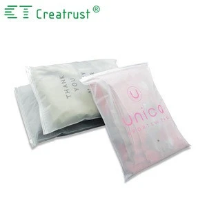 Waterproof Zip Lock Frosted Flat Poly Bag Slider Zipper Packing Bag for Underwear Clothing