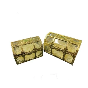 Wedding Favor Boxes Treasure Candy Box Gold Silver Transparent Plastic Baby Shower Plastic Candy Box