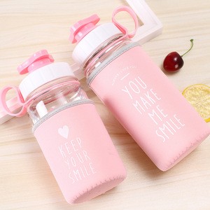 WeVi High Quality milk roller water bottle glass with sleeve