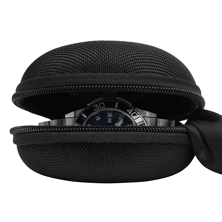 Wholesale Custom Black EVA Storage Jewelry Box With Zipper Portable Soft Felted Watch Case Box Holding Pouch Hard Watch Box