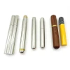 Wholesale  Empty Custom Small Size Screw Cap Metal Recyclable Clear Stainless Steel Tube Cigar Tube