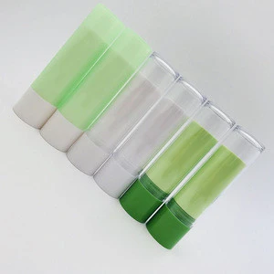 Wholesale Empty Green White Clear Plastic Lip Balm Tube For Cosmetic