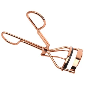 Wholesale eye beauty tools stainless steel private label lash curler rose gold eyelash curler with silicone pad