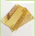 Wholesale Gold Metal Business card Promotion Souvenir Metal Business Card blank Brass Vintage Metal business card
