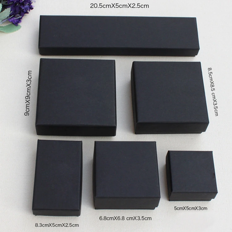 Wholesale high quality custom black earrings paper jewelry packaging boxes