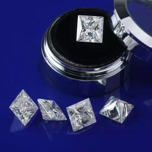 Wholesale  Loose Diamond VVS DEF Square Shape Princess Cut Synthetic Square Moissanite Square