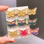 Wholesale New cute hair pins beautiful butterfly hair clips for girl accessories