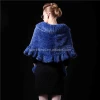 wholesale new winter latest design fashion knitted fur shawl for woman