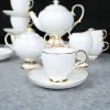 wholesale origin factory 15pcs Jade White Gold Painted Fine Bone China Coffee And Tea Sets ceramic tea set for gift