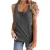 Import Wholesale Solid Color Sleeveless Tank Top Button U Neck Cotton Tank Top For Women from China