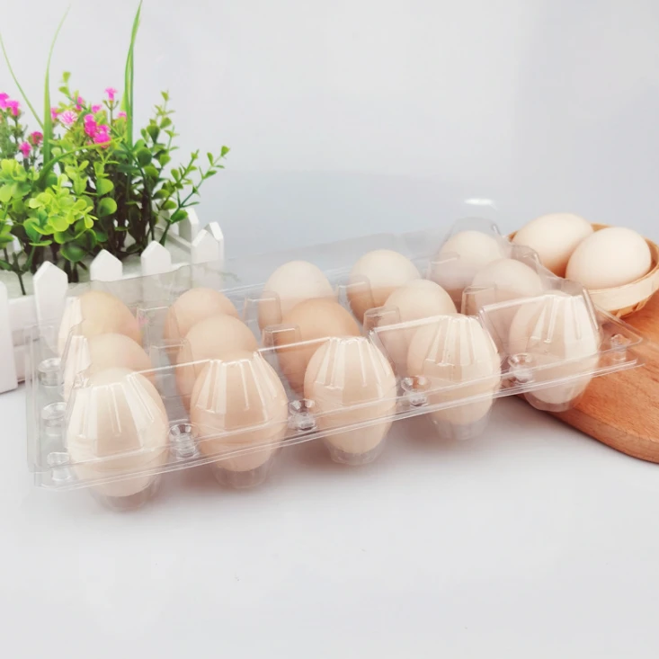 Wholesale Stackable Recycled 15 Holes Egg Packaging Carton Plastic Clamshell Blister Egg Tray