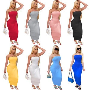 Wholesales Hot Sales Women Fashion Casual Dresses Ladies Bodycon Elastic Dresses Women Summer Dresses