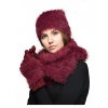 Winter Fashion Fox fur Knitting Plush Winter Gloves Scarf Hat