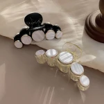 Women Girls Gold Color Hair Clip Clamp Geometric Metal Hair Claw Clip