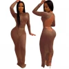 Women Sexy See Through Maxi Dress Club Party Backless Dress Latest Design Bodycon Dress